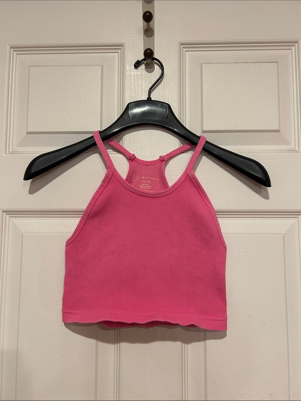 FP Movement by Free People Pink Ribbed Racerback Crop Tank